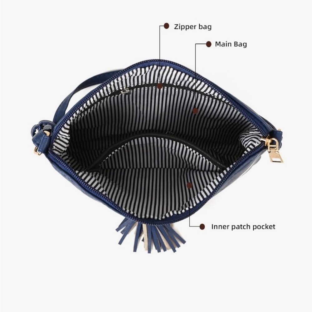 Brown Crossbody Bag Lightweight Dome Shoulder Bag Retro Leather Satchel Wallet - Picture 6 of 6